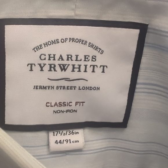 Charles Tyrwhitt Blue Striped Dress Shirt - Picture 2 of 4